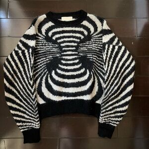 Paloma Wool Black and White Crew Neck Sweater